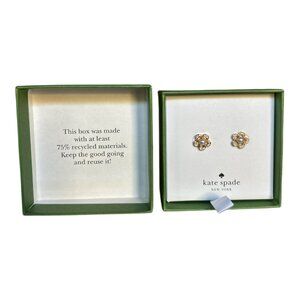 NWT kate spade new york Jeweled Stencil Scallop Glass Pearl Stud Earrings